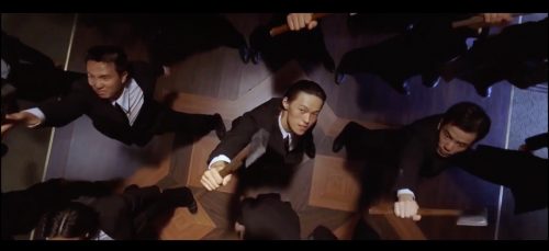 Brother Sam (Kwok-kwan Chan) and the Axe Gang take the floor in Stephen Chow’s Kung Fu Hustle (2004)