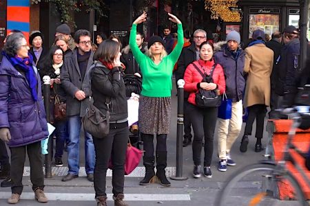 Woman dancer in public street, from Une joie secrète (2019), a film by Jérôme Cassou on the Nadia Vadori-Gauthier’s project ‘Une minute de danse par jour’,