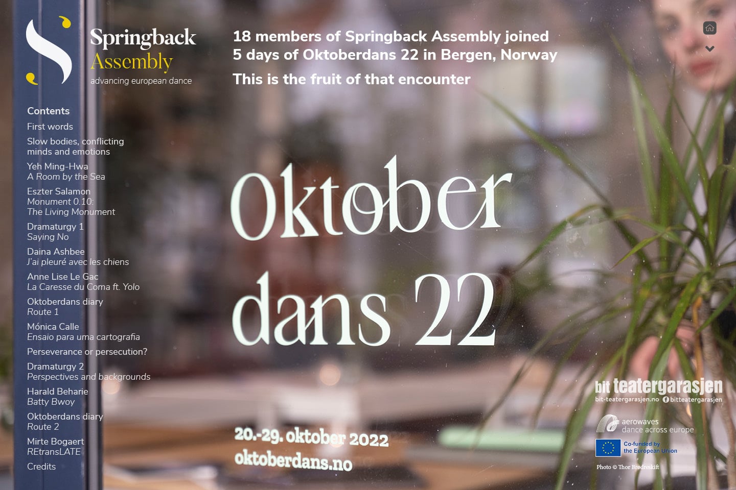 Cover image for Springback Assembly encounter at Oktoberdans 22 in Bergen, Norway